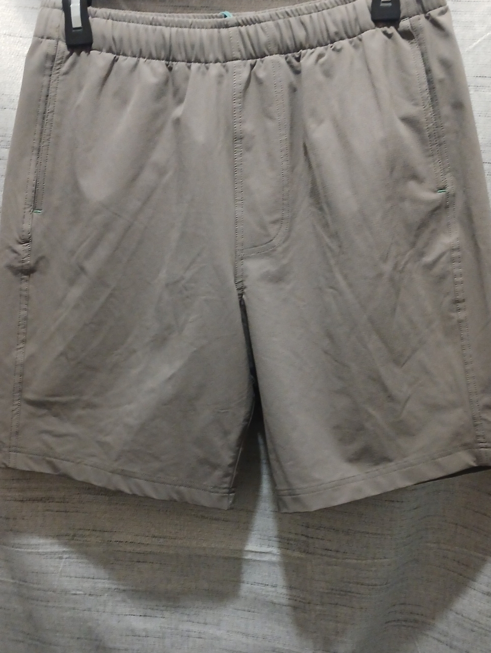 Myles Men's Athletic Elastic-Waist Shorts - Grey /Teal Sz M NWT